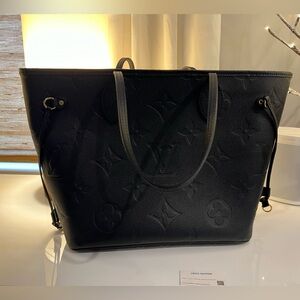 Authentic Louis Vuitton Black Empriente Neverfull Tote
